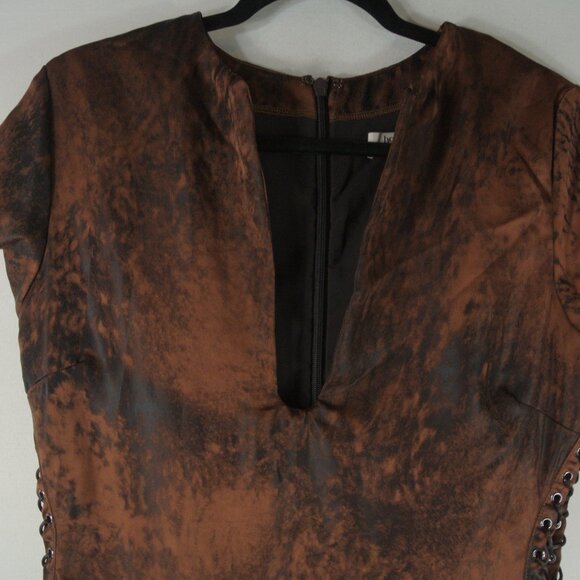 NEW House of CB 'Daphne' Antique Copper Lace up Mini Dress Size S #2016 - Picture 7 of 10